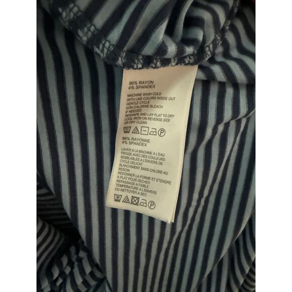 Tommy Bahama Cassia Open Back Blue Striped Jersey Knit Mini Dress Size Large - Picture 8 of 9